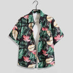 Men's Printed Short Sleeve Shirt Relaxed Summer Button Up
