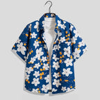 Men's Printed Short Sleeve Shirt Relaxed Summer Button Up