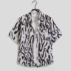 Men's Printed Short Sleeve Shirt Relaxed Summer Button Up