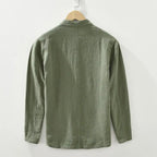Men's Stand Collar Overshirt Relaxed Button Front Summer Jacket