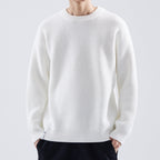 Men's Textured Winter Sweater Easy Fit Crew Neck Knit