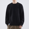 Men's Textured Winter Sweater Easy Fit Crew Neck Knit