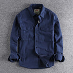 Men's Utility Overshirt Double Pocket Button Up Layer
