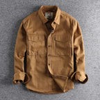 Men's Utility Overshirt Double Pocket Button Up Layer