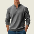 Men's Textured Quarter Zip Sweater Smart Casual Layer
