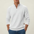 Men's Textured Quarter Zip Sweater Smart Casual Layer