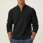 Men's Textured Quarter Zip Sweater Smart Casual Layer