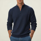 Men's Textured Quarter Zip Sweater Smart Casual Layer