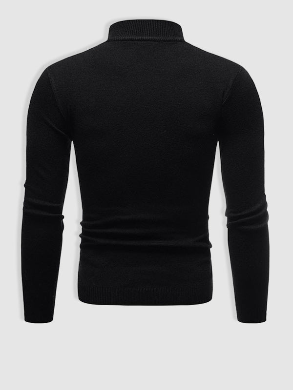Men's Slim Fit Turtleneck Sweater Minimalist Layer for Autumn