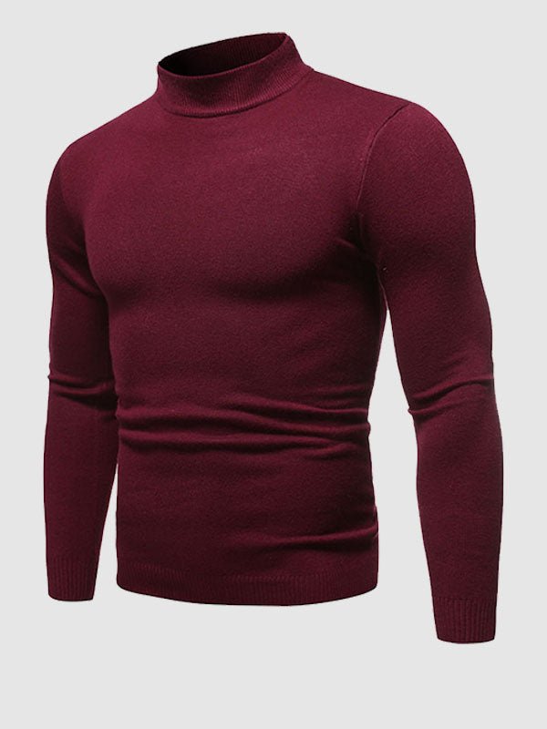 Men's Slim Fit Turtleneck Sweater Minimalist Layer for Autumn