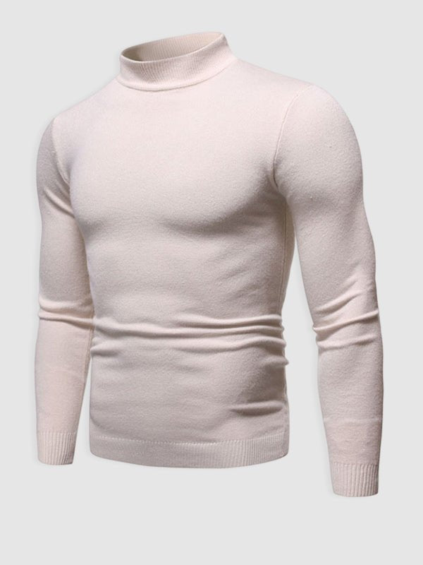 Men's Slim Fit Turtleneck Sweater Minimalist Layer for Autumn