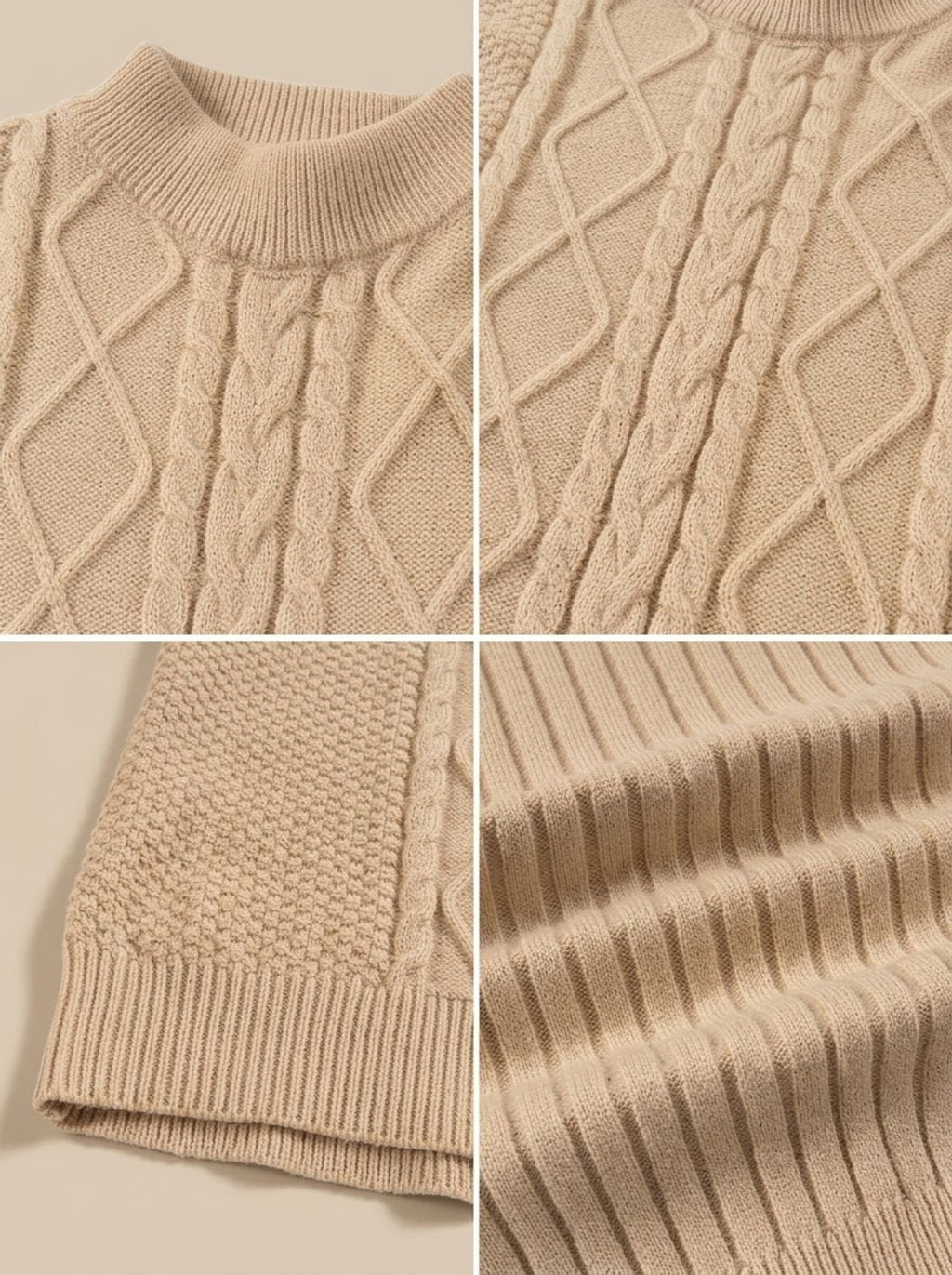 Men's Breathable Knit Mock Neck Sweater