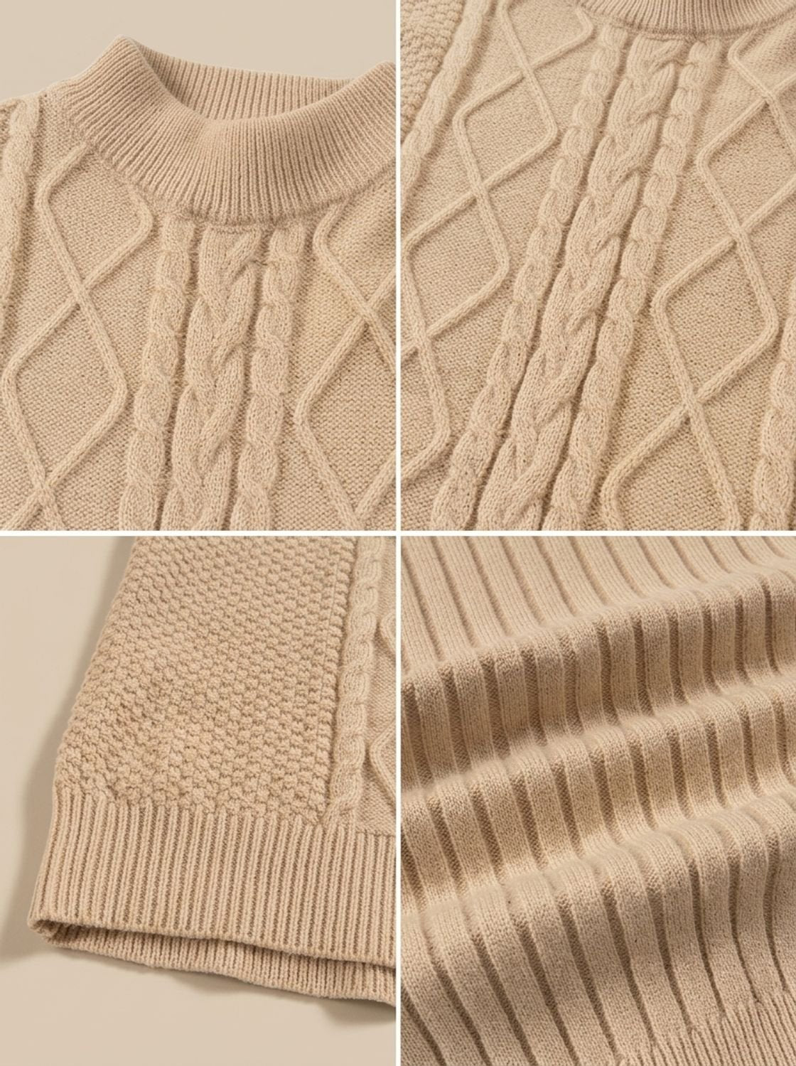 Men's Breathable Knit Mock Neck Sweater