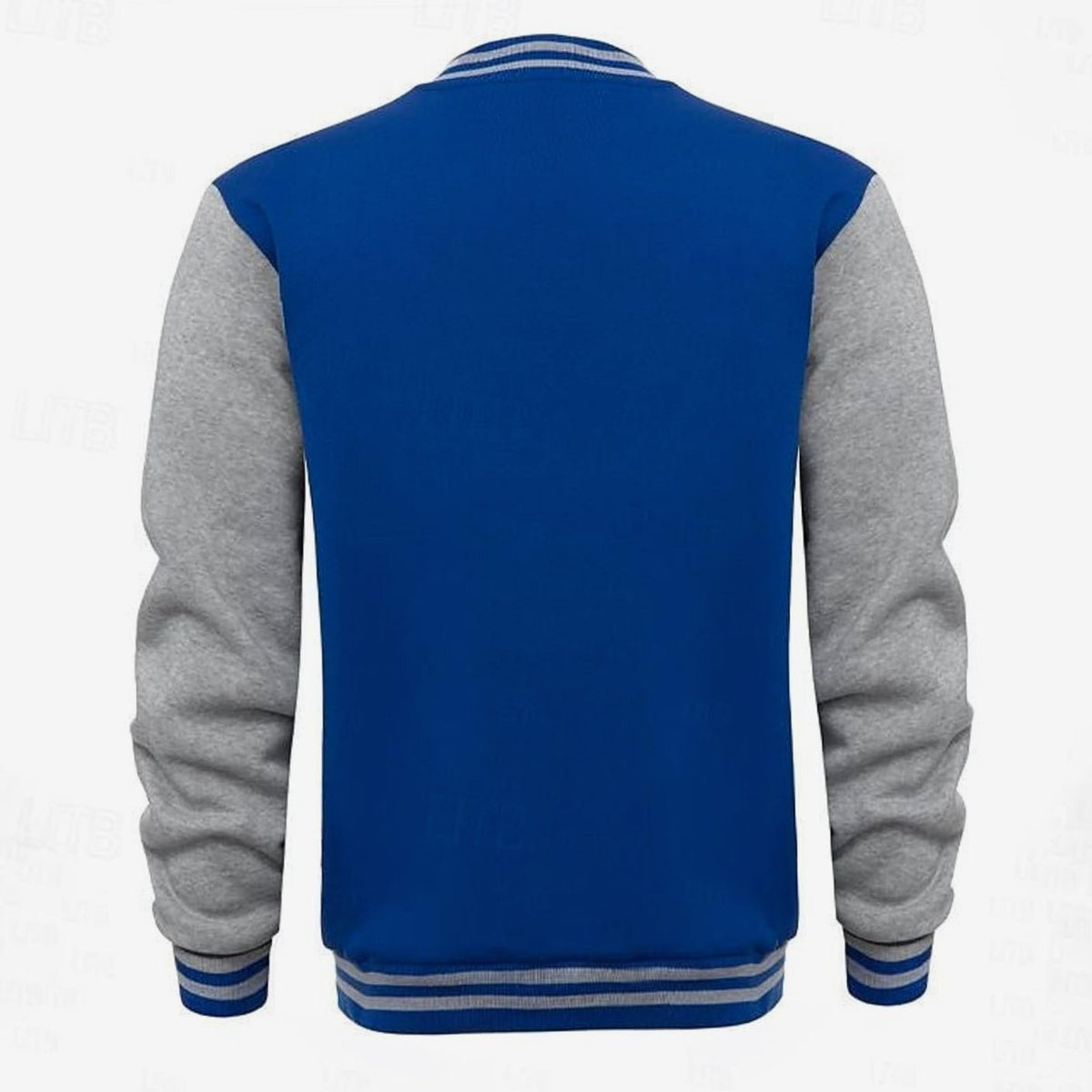 Men's Letterman Bomber with Ribbed Trims and Side Pockets