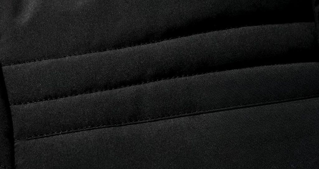 Men's Quilted Winter Jacket With Snap Placket and Fleece Lining
