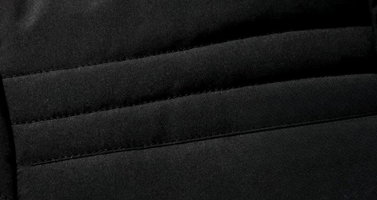 Men's Quilted Winter Jacket With Snap Placket and Fleece Lining