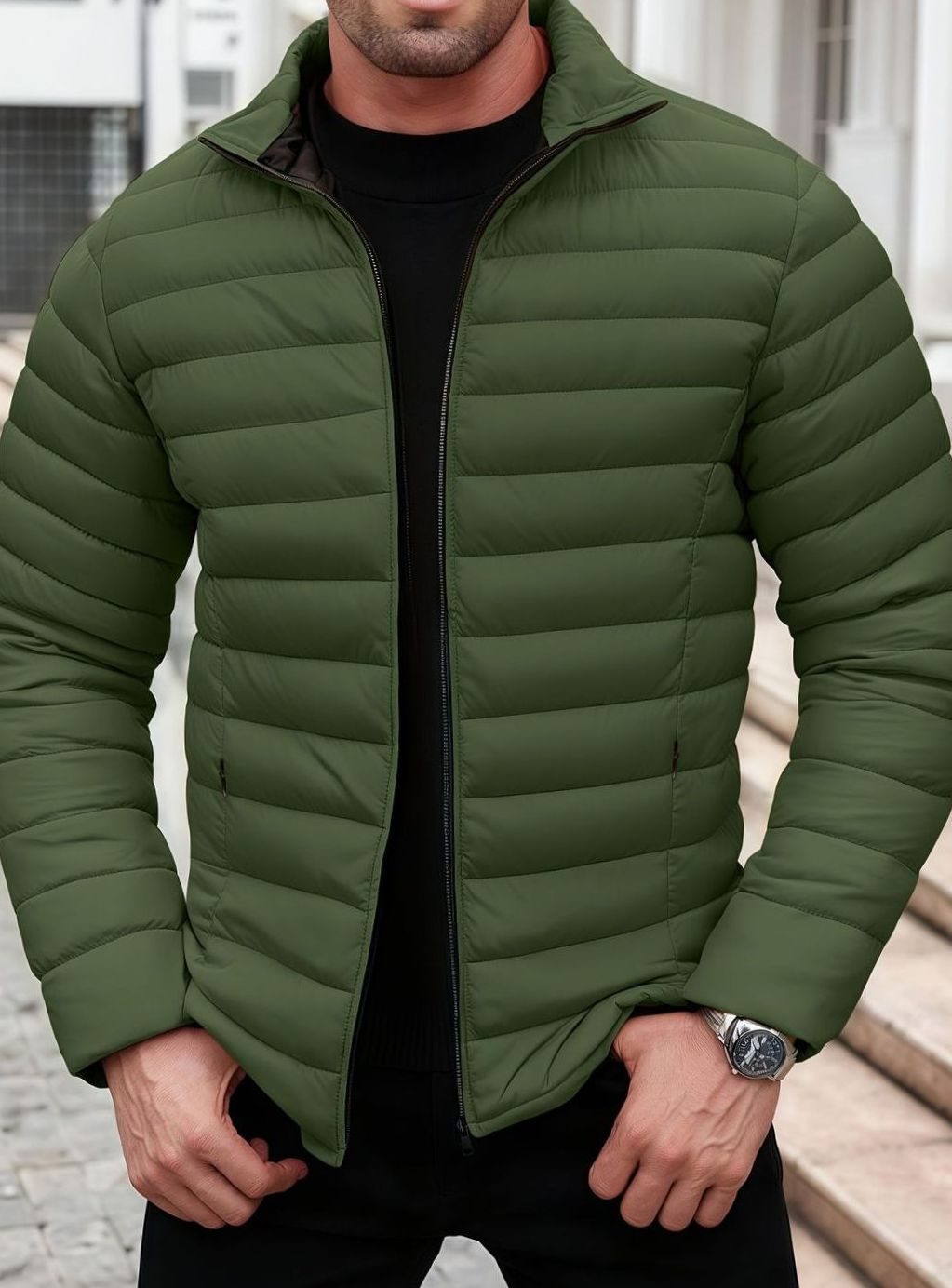 Men's Packable Channel-Quilted Zip Puffer Jacket