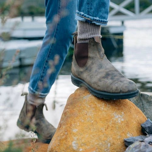 Men's Elastic Gusset Slip-On Boots in Premium Leather