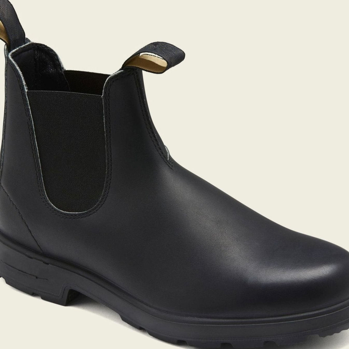 Men's Elastic Gusset Slip-On Boots in Premium Leather - Black