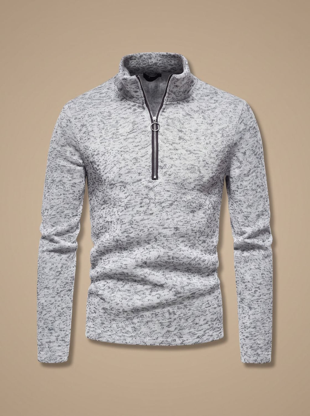Men's Heathered Zip Neck Sweater for Layering