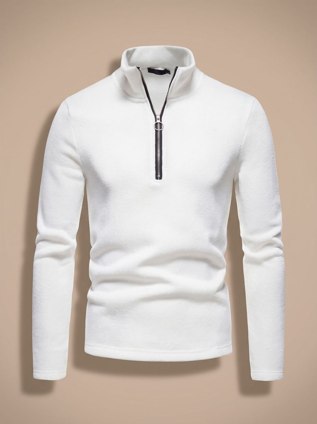 Men's Heathered Zip Neck Sweater for Layering