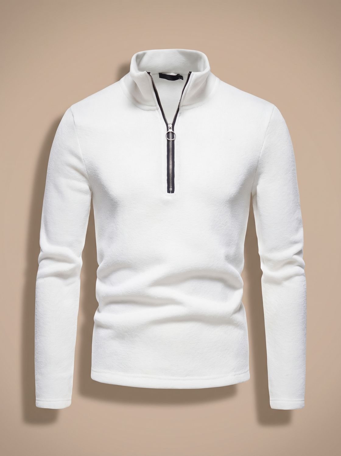 Men's Heathered Zip Neck Sweater for Layering