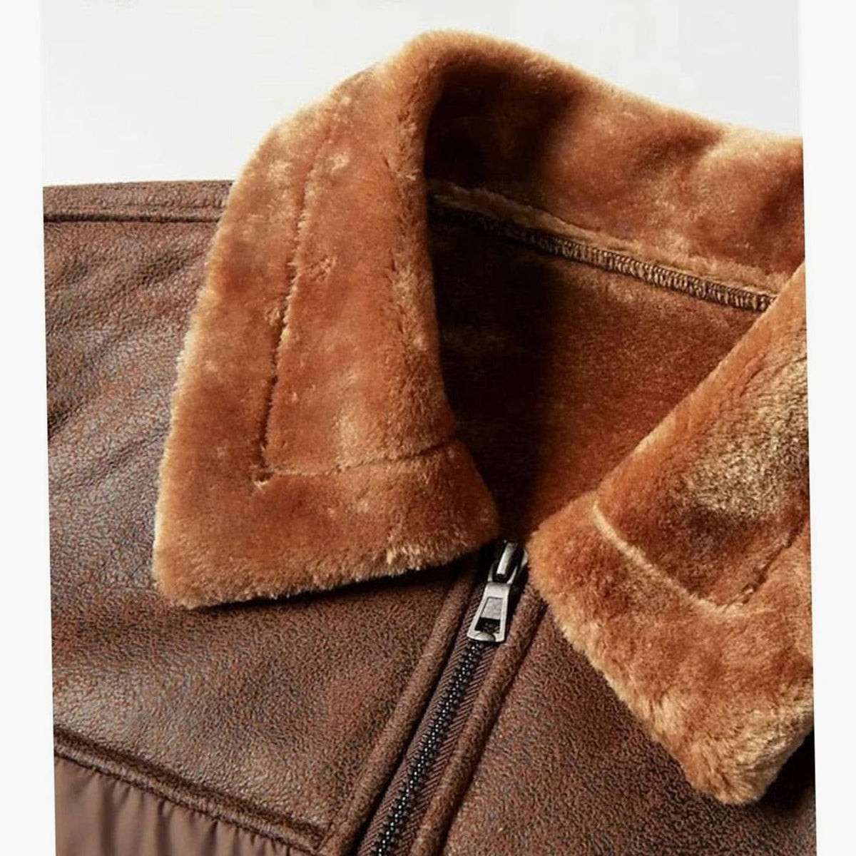 Men's Insulated Quilted Winter Coat with Faux Leather Sleeves