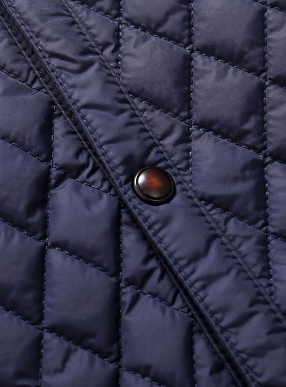 Men's Knit-Yoke Diamond Quilted Jacket with Plaid Lining