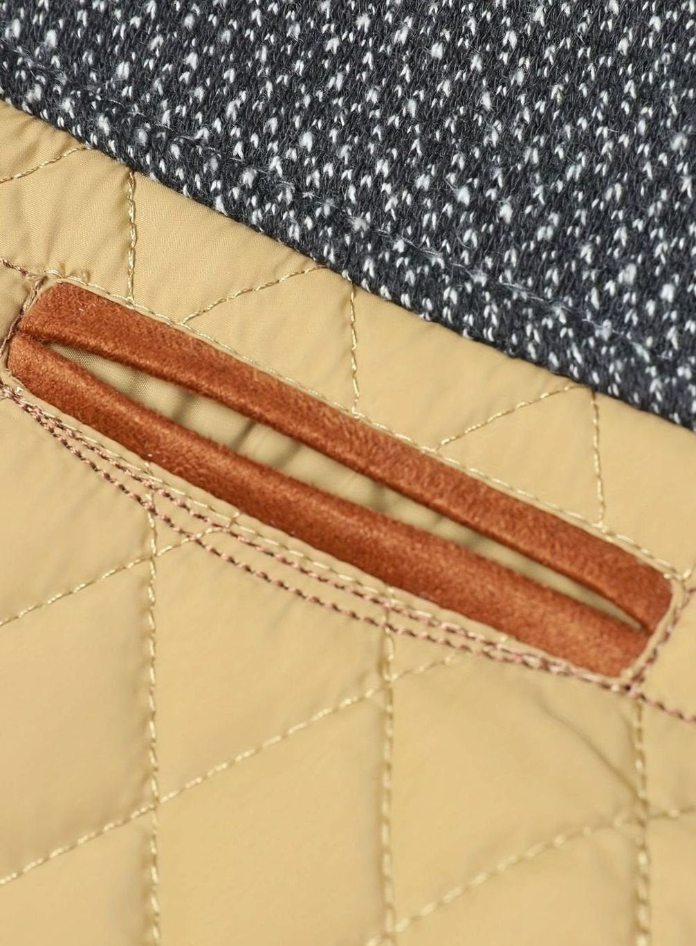 Men's Two-Tone Snap Button Quilted Jacket with Flannel Lining