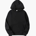 Men's Oversized Hood Plain Pullover Hoodie - Black