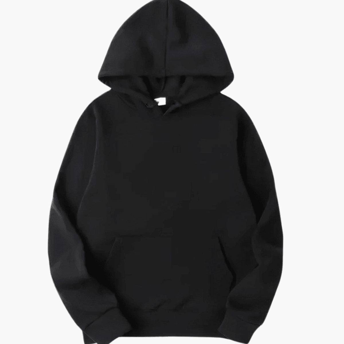 Men's Oversized Hood Plain Pullover Hoodie - Black