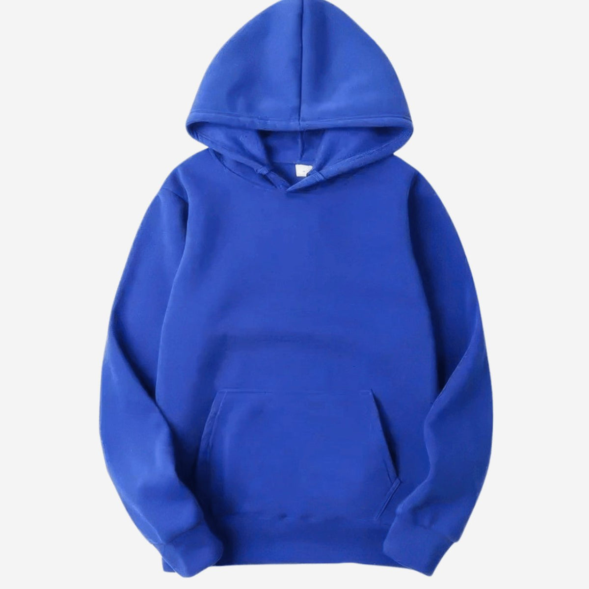 Men's Oversized Hood Plain Pullover Hoodie - Blue