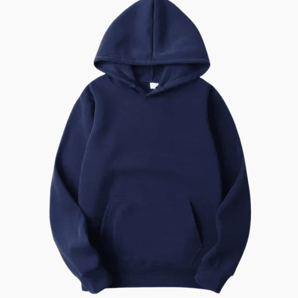Men's Oversized Hood Plain Pullover Hoodie - Navy