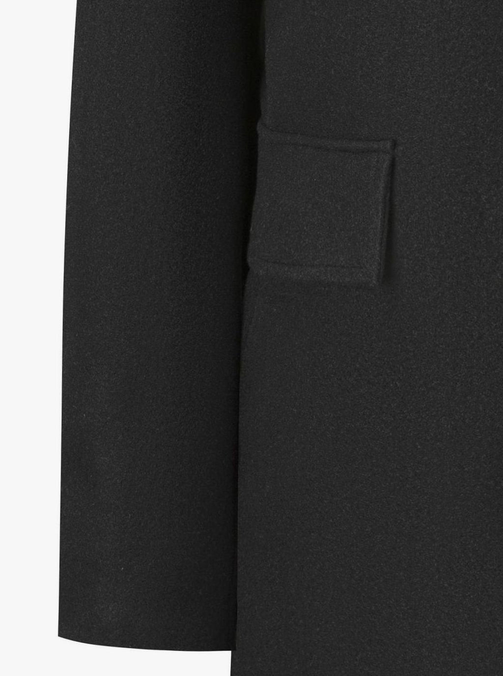 Men's Wool Commuter Coat with Turn-Down Collar and Flap Pockets