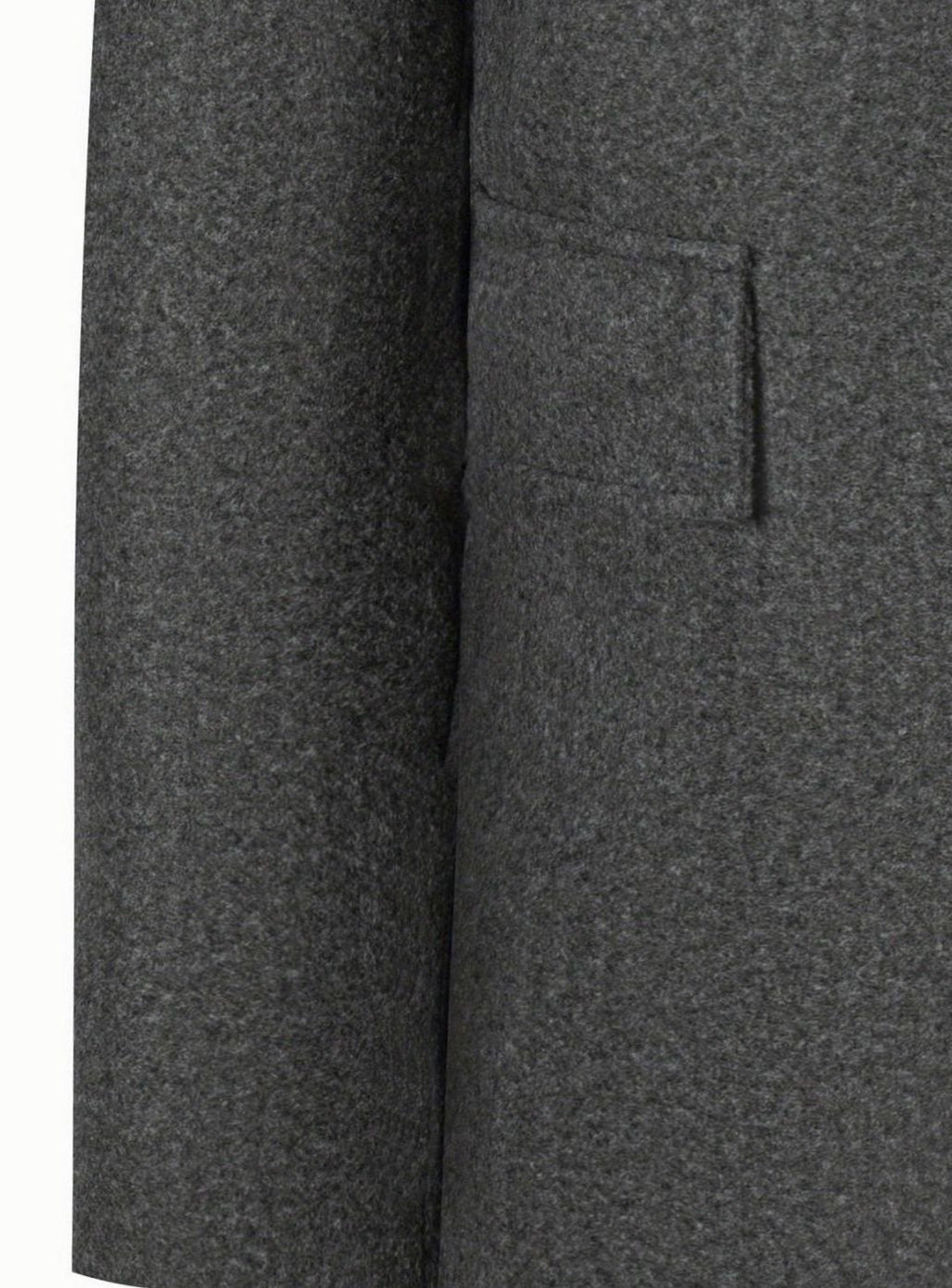 Men's Wool Commuter Coat with Turn-Down Collar and Flap Pockets