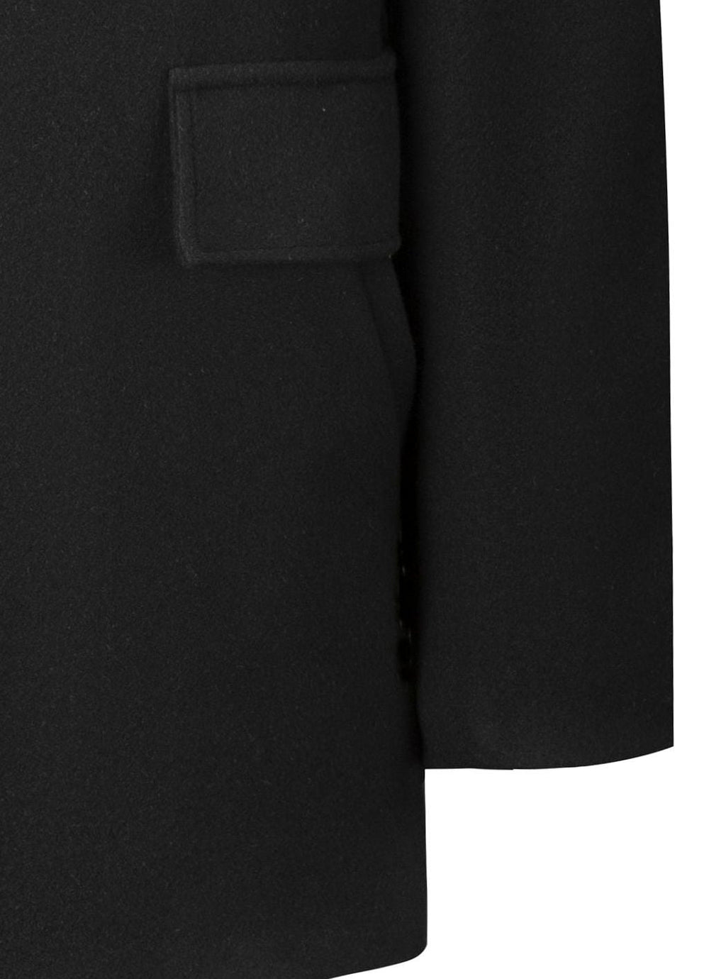 Men's Wool Commuter Coat with Turn-Down Collar and Flap Pockets