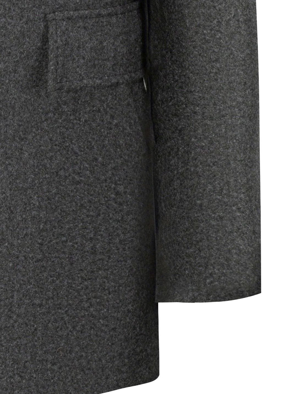 Men's Wool Commuter Coat with Turn-Down Collar and Flap Pockets