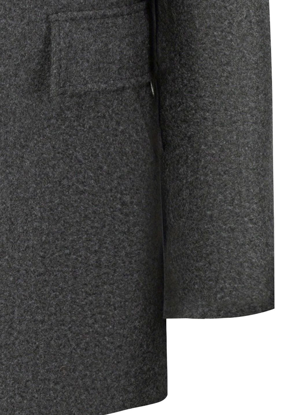 Men's Wool Commuter Coat with Turn-Down Collar and Flap Pockets