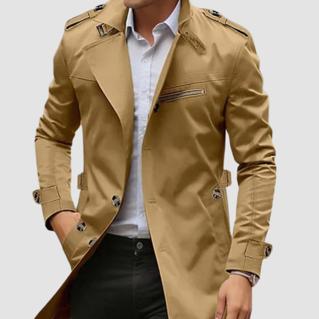 Men's Tailored Epaulette Trench Coat