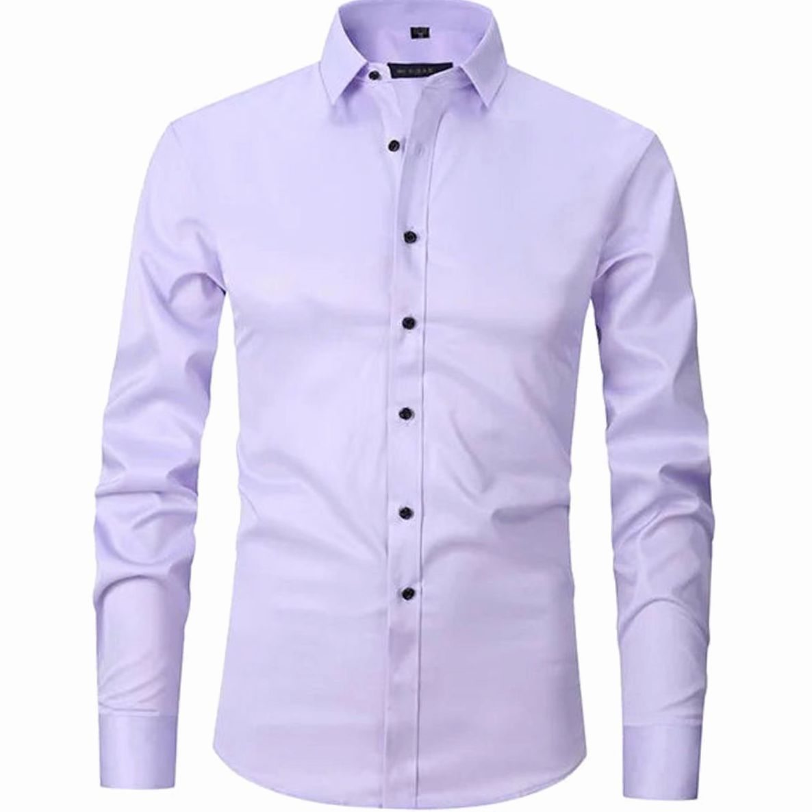 Men's Tailored Spread Collar Office Dress Shirt - Purple