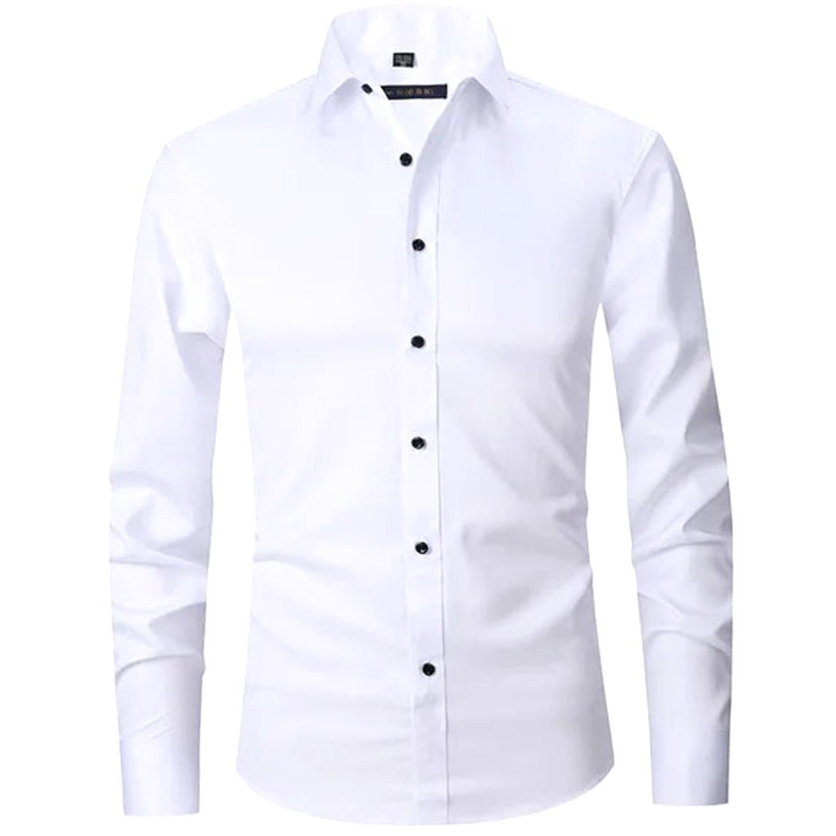Men's Tailored Spread Collar Office Dress Shirt - White
