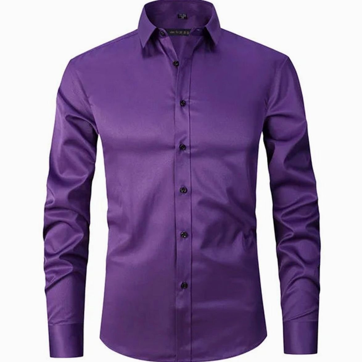 Men's Tailored Spread Collar Office Dress Shirt - Violet