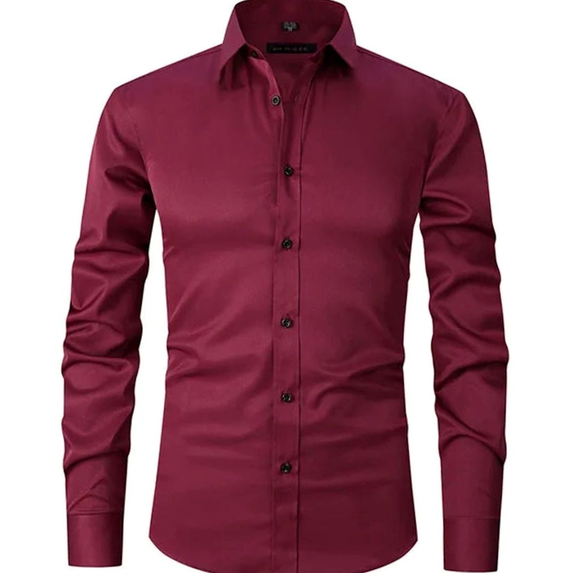 Men's Tailored Spread Collar Office Dress Shirt - Red