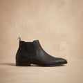 Men's Polished Pull-On Leather Chelsea Boots for Work and Weekends - Black