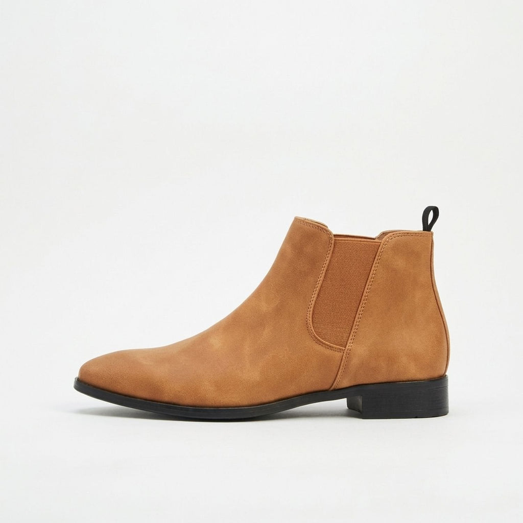 Men's Polished Pull-On Leather Chelsea Boots for Work and Weekends