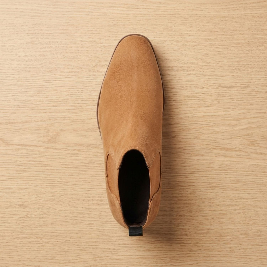 Men's Polished Pull-On Leather Chelsea Boots for Work and Weekends
