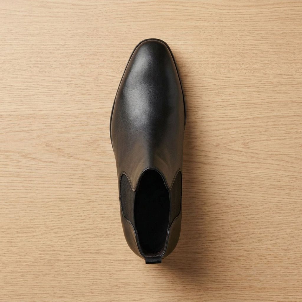 Men's Polished Pull-On Leather Chelsea Boots for Work and Weekends