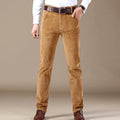 Men's Corduroy Slim Pants for Winter Days - Beige