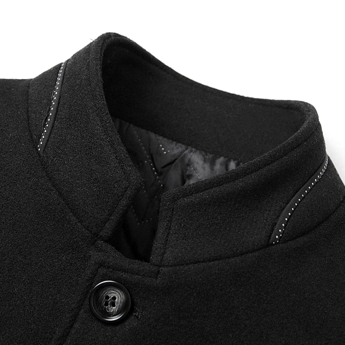 Men's Tailored Wool Overcoat with Diamond-Quilted Lining