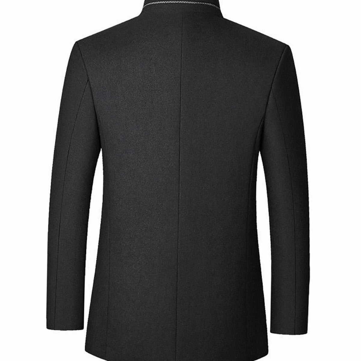Men's Tailored Wool Overcoat with Diamond-Quilted Lining